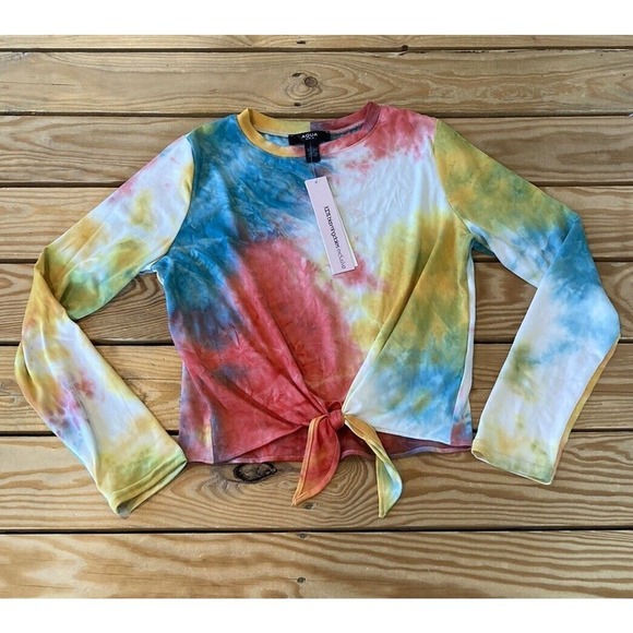 Aqua Other - NWT $38 Aqua Girls Tie Dye Knotted Top Size Large Girl’s Blue Pink